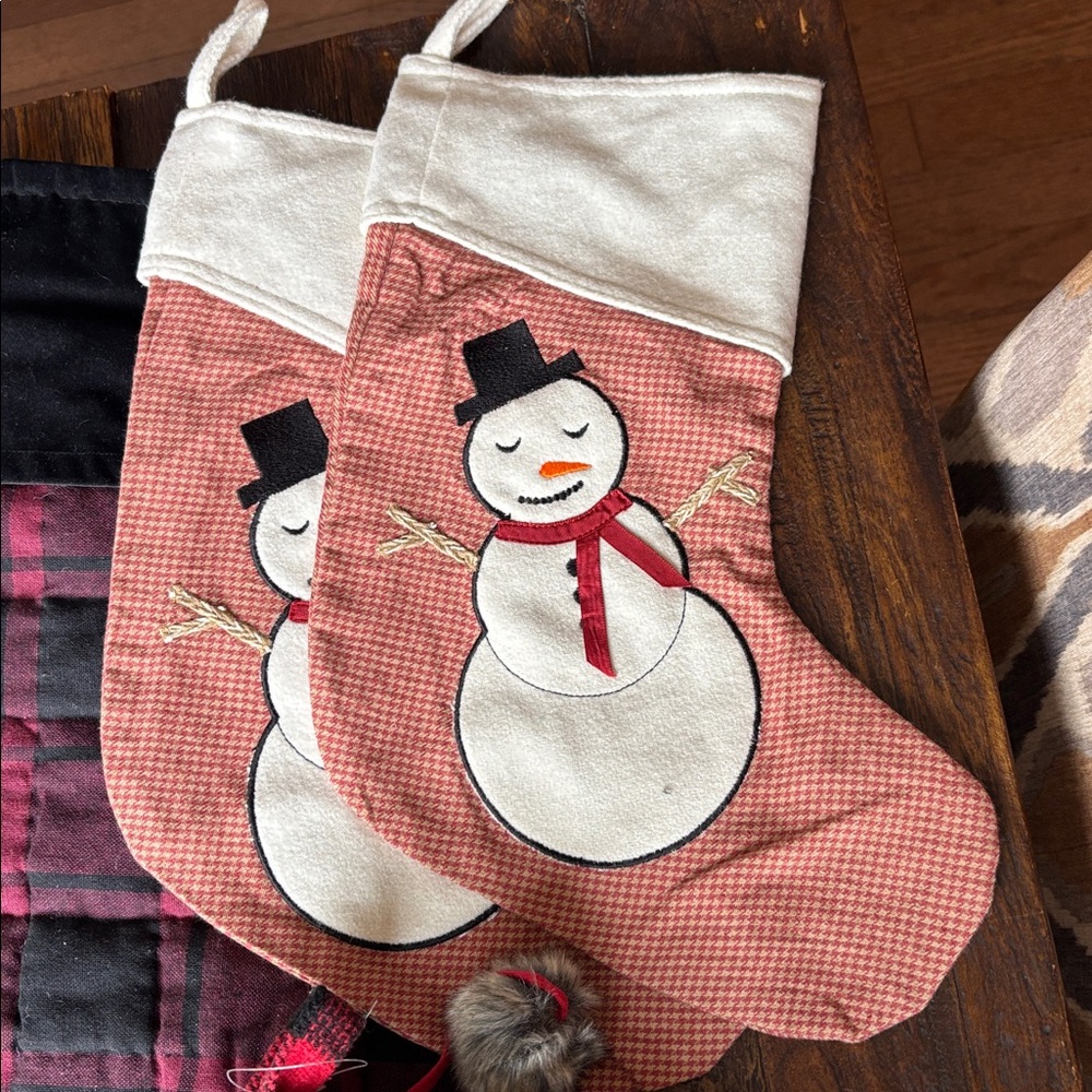Set Of 2 Snowman Stockings
